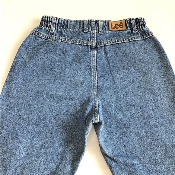 Vintage 80’s LEE Jeans Elastic Waist Fly Zip High Rise Crop Jeans Sz 10 - Picture 7 of 16
